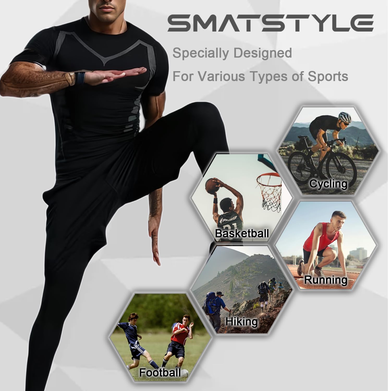 Camisa de Compresión Hombre Manga Corta para Running Deportiva Camiseta Camiseta Ajustada de Secado rápido para Hombres Fitness