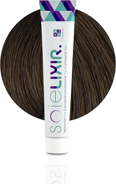 Soielixir Tinta Permanente per Capelli in crema SENZA Resorcina, Parafenilendiammina e Ammoniaca 93 Colori - 100 ml - (Solo Tubo Colore - 6/0 Biondo Scuro) - 1