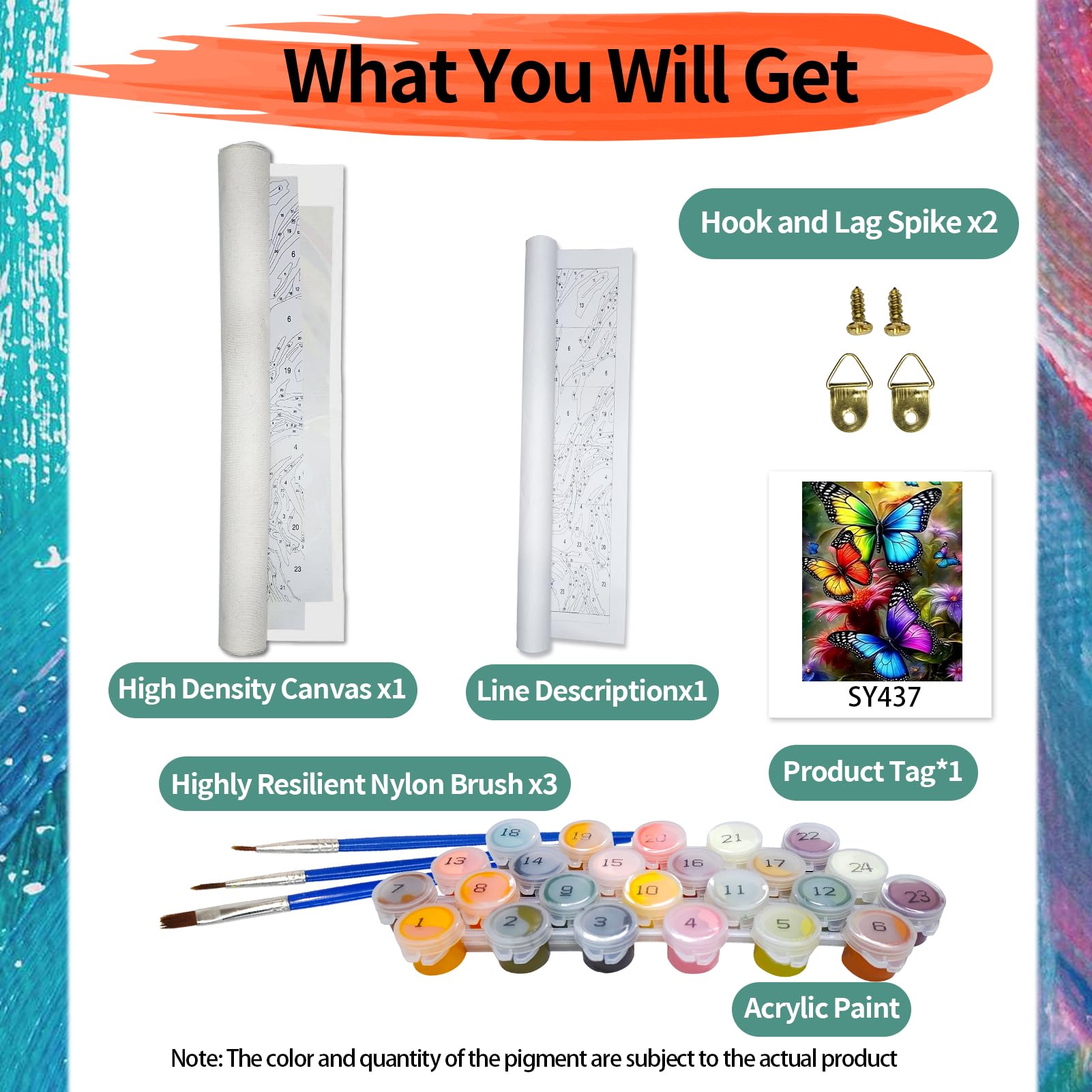 YALKIN Paint by Numbers Kits for Adults Painting by Number Kits On Canvas,Without Frame DIY Color Oil Painting Acrylic Paints,Home Wall Decor 16x20in/40x50cm - Image 5