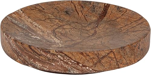 Creative Co-Op Jabón redondo de mármol, marrón
