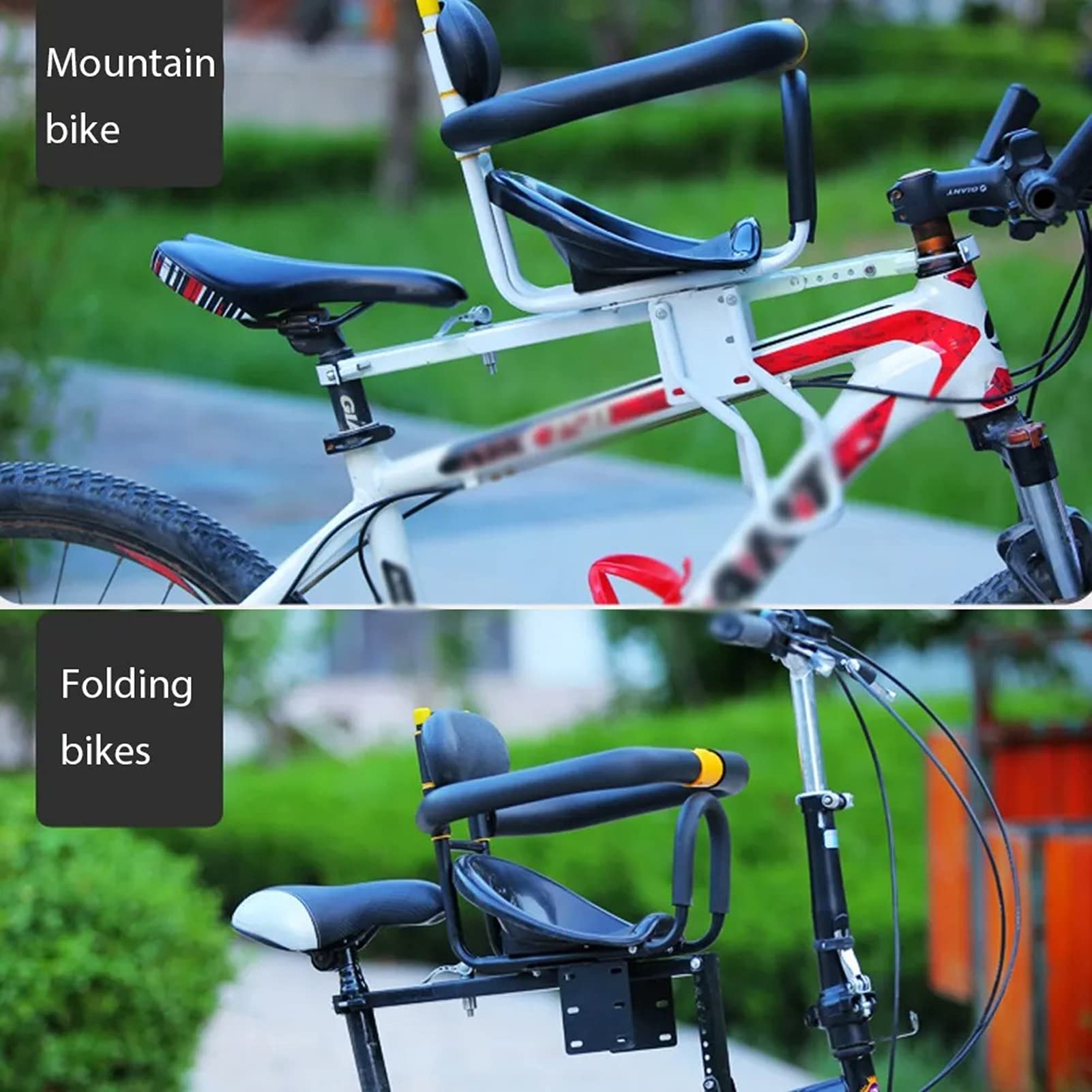 Siège de vélo pour enfant – Siège de vélo réglable pour enfants de 0,6 à 6 ans avec garde-corps de protection et pédale réglable, supporte jusqu'à 100 kg