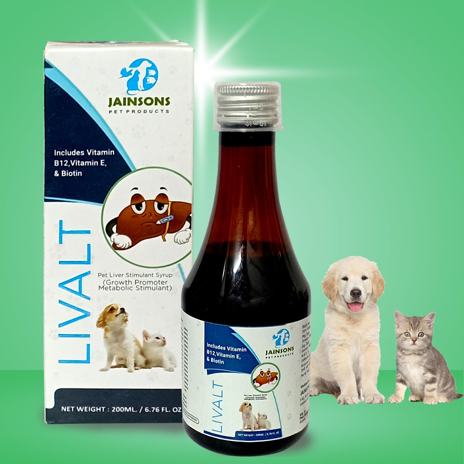 Jainsons Pet Products Livalt Pet Liver Stimulant Syrup Health Immune Growth Promoter Metabolic Stimulant Formula Includes Vitamin B12, Vitamin E, Biotin for Dogs and Cats 200 ML (B0CQX9LRX5) Amazon Price History, Amazon Price Tracker