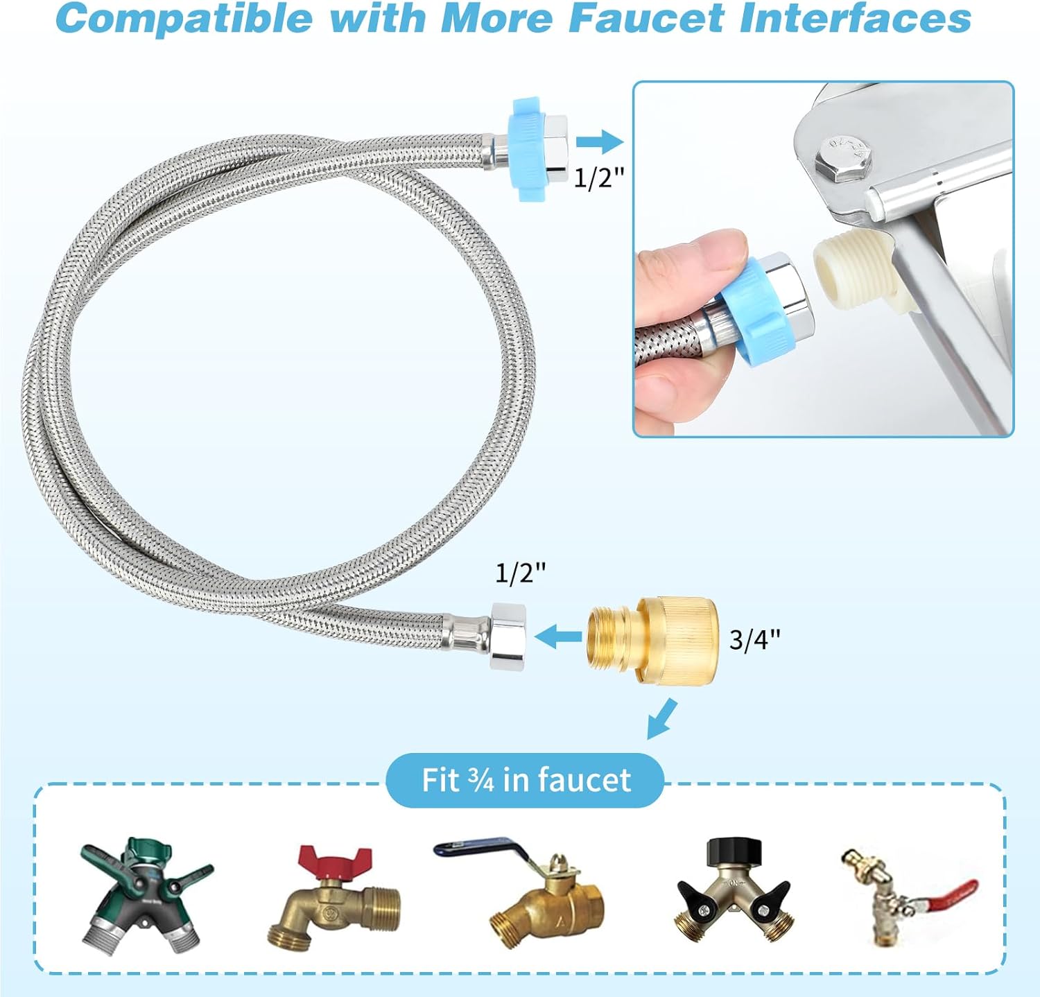 FHTONGE 304 Stainless Steel Automatic Water Dispenser with Drainage for Outdoor Big Dog, Large Auto Fill Dog Waterer Float Valves for Livestock Poultry Horse Cow Goat Pig Chicken Duck Rabbit Drinking