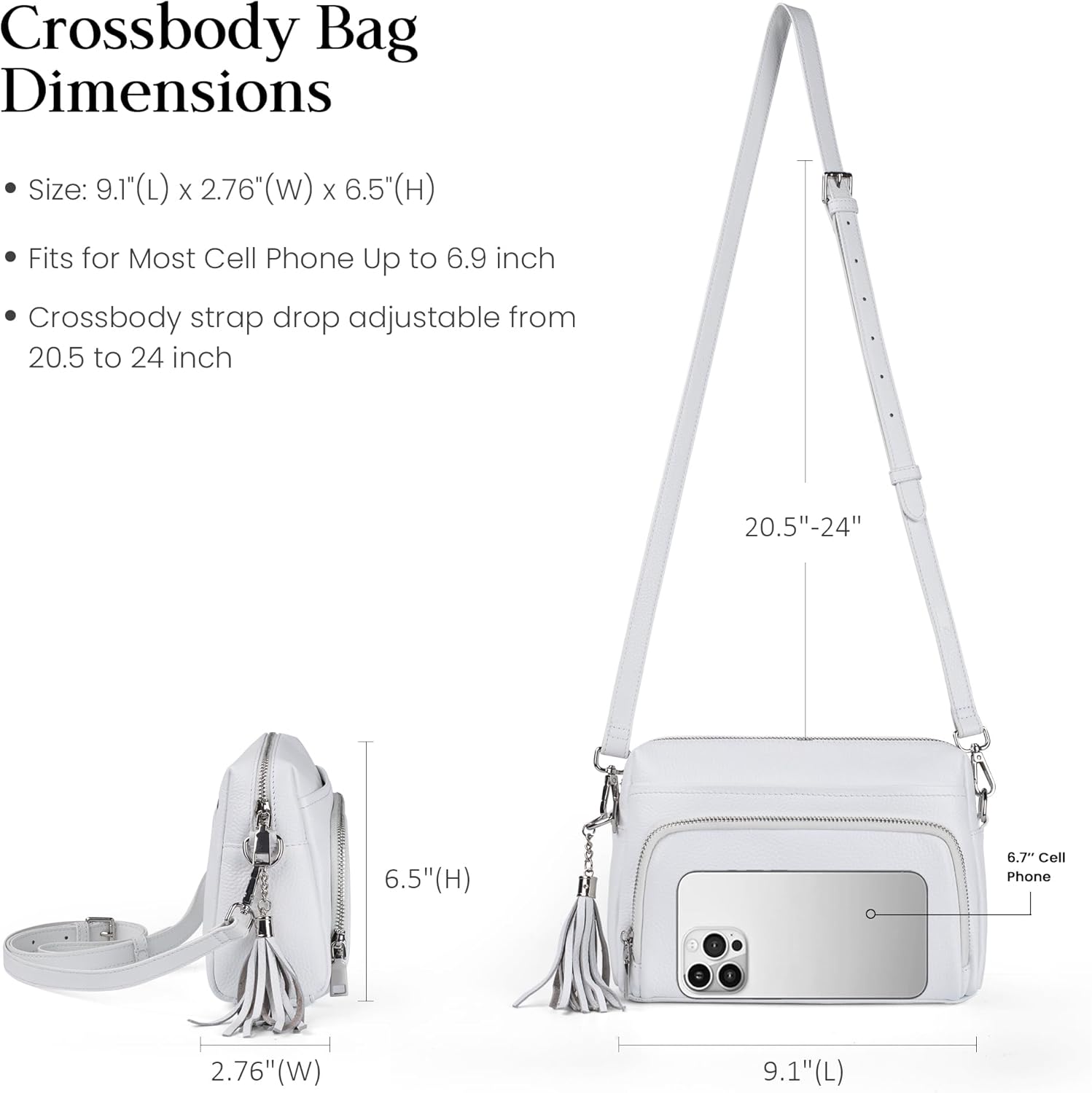 befen Genuine Leather Crossbody Purses for Women Small Crossbody Bags Purse with Built in RFID Blocking Wallet - Image 5