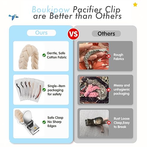 Miniatura 4 de Clip para chupete para niñas y niños, correa para chupete de bebé, 100% hecha a mano, trenzada, se adapta a todos los chupetes y juguetes de