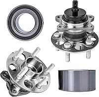 Vista 150 de Detroit Axle - Kit de suspensión de 14 piezas para Jeep Liberty 2006-2007, 2 cubos de rodamiento de ruedas, 2 brazos de control superior, 2 rótulas