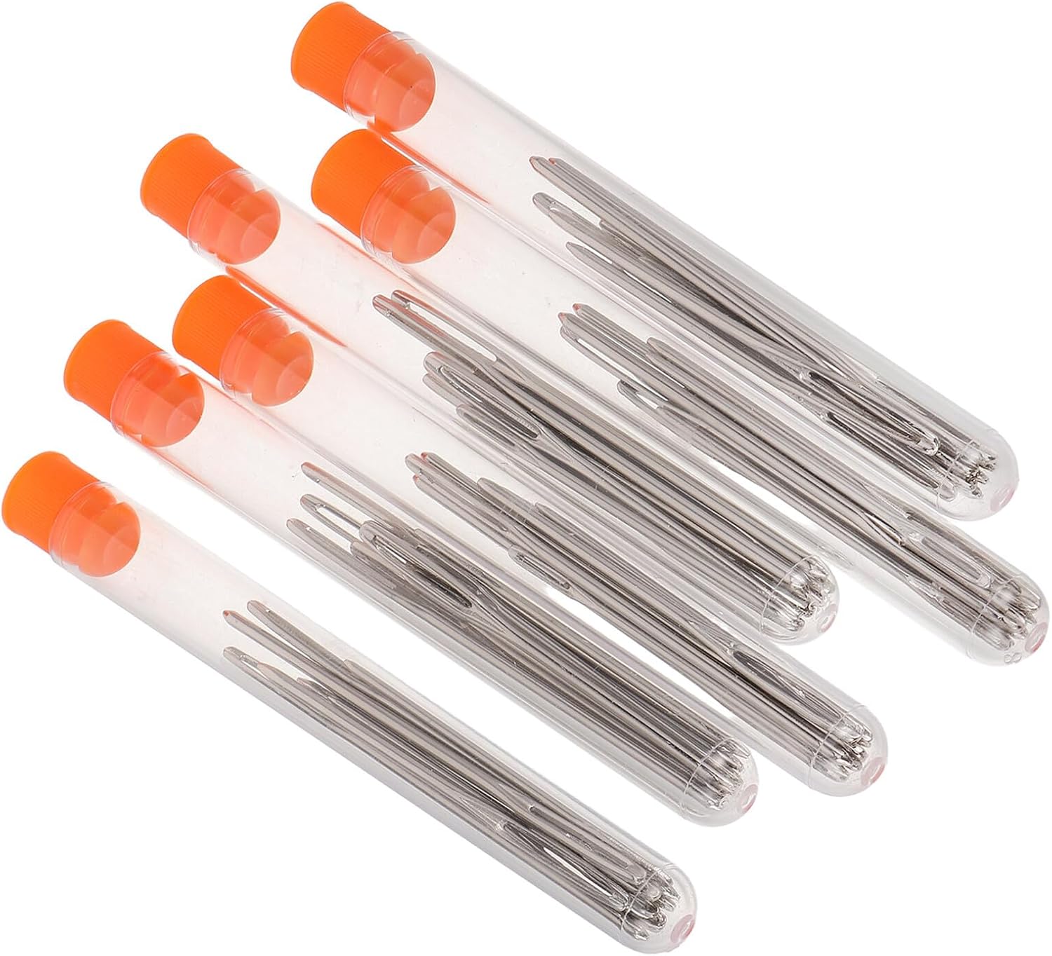 GLSTOY 54pcs Large Eye Blunt Tip Stainless Steel Sewing Needles Set for Hand Sewing and Knitting Crafts with Yellow Caps, Sturdy Yarn Tapestry Needles Kit for DIY Embroidery and Repair