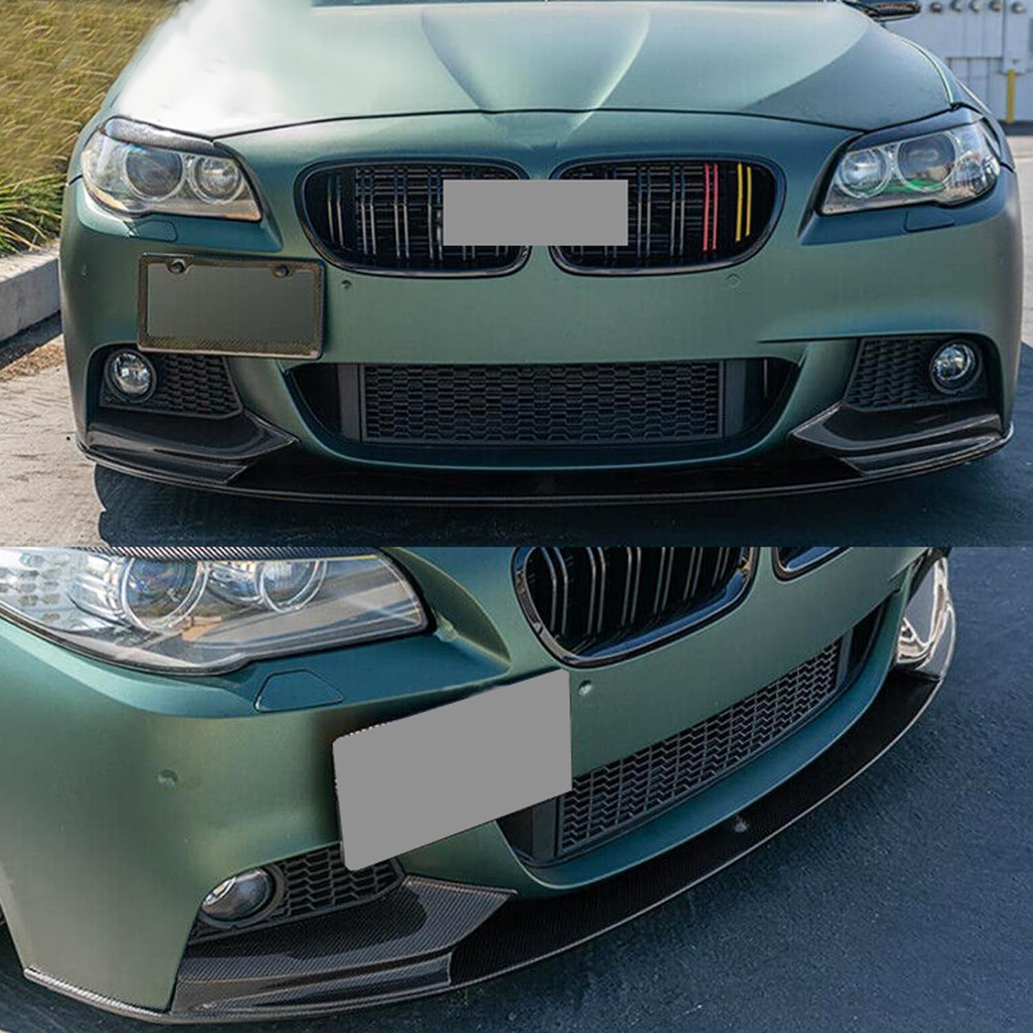 Front Bumper Lip Compatibility with 2011-2016 F10 528i 535i 550i 5 Series M Sport M Tech Style Front Splitter Bumper Chin Lip Carbon Fiber Style