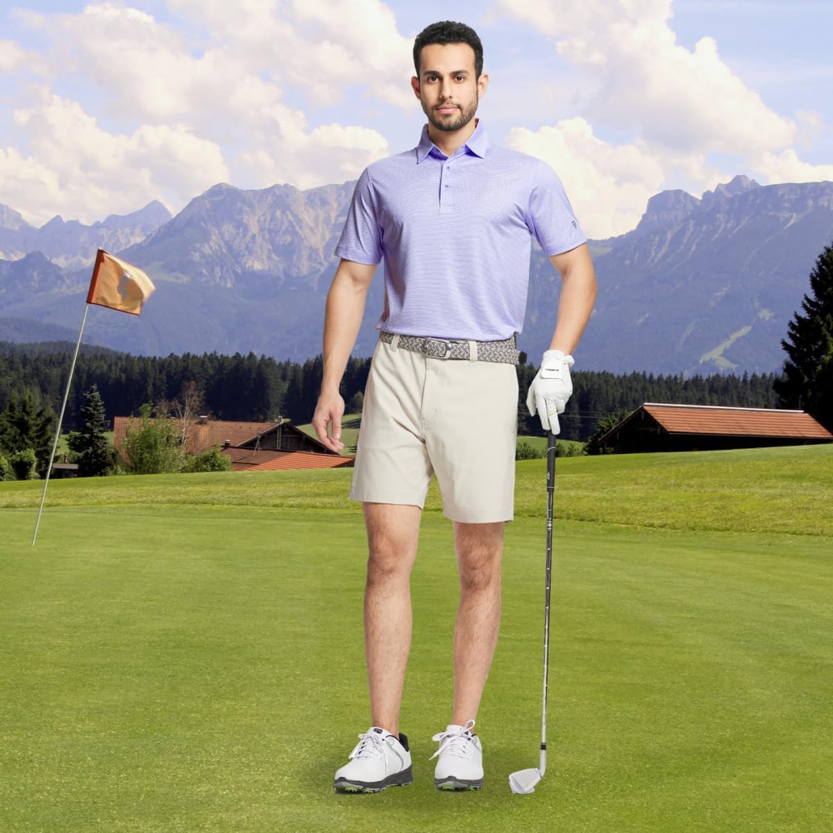 M MAELREG Golf Shirts for Men Dry fit Sports Jacquard Lightweight Performance Texture Short Sleeve Collared Polo Shirts - Image 2