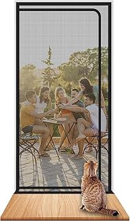 Mosquitera For Puerta De Gato Reforzada, Se Adapta A Puertas De 150 Cm X 220 Cm, Resistente A Mascotas, Evita Que Los Perros Y Gatos Se Escapen De La Casa, Negro (Color : Schwarz, Size : 85x210cm)