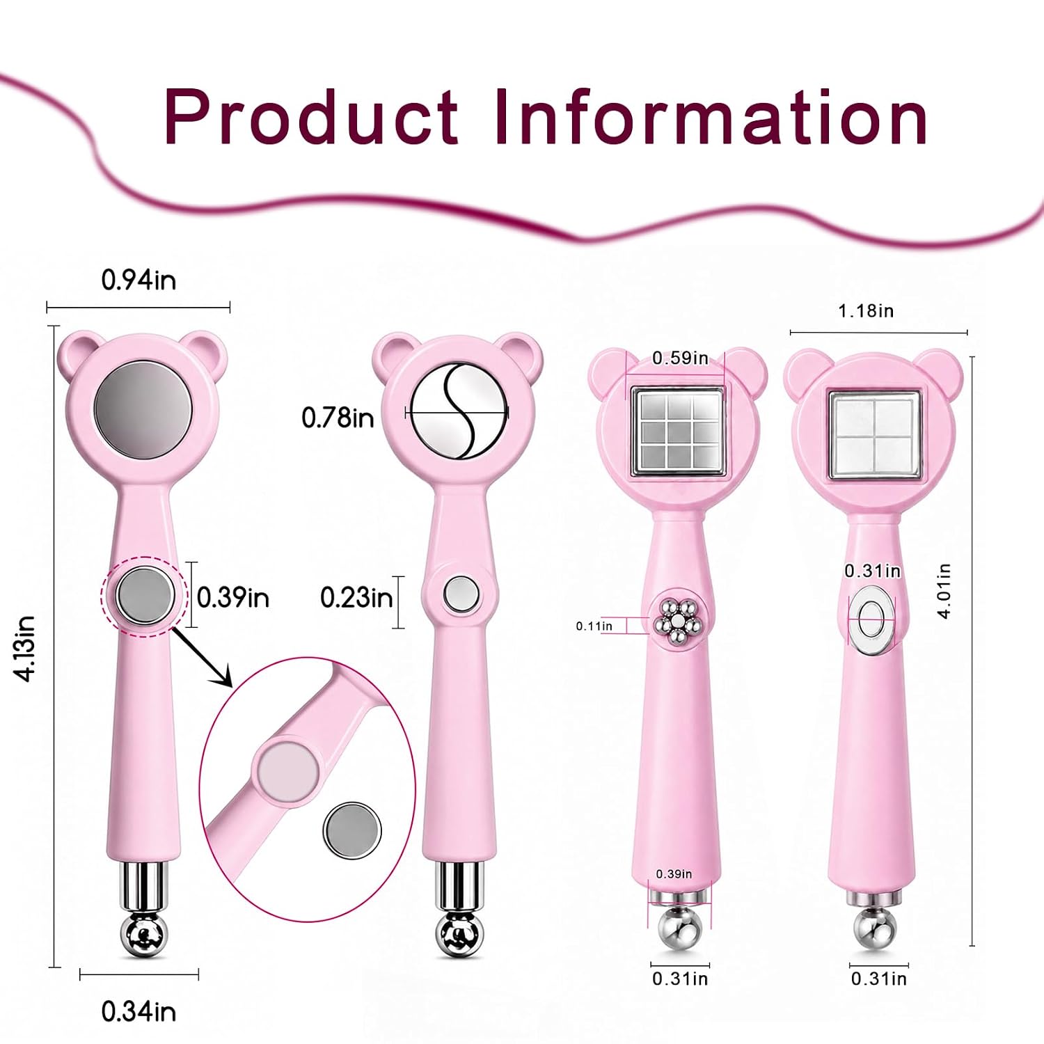 2Pcs Multifunctional Pink Cat Eye Nail Magnet with Magnetic Beads image 2