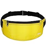 USHAKE Running Belt,Men or Women Ultra Light Bounce Free Waist Pouch Bag Fitness Workout Belt Sport Waist Pack Exercise Waist Bag for iPhone Samsung LG in Running Gym Marathon (YELLOW)