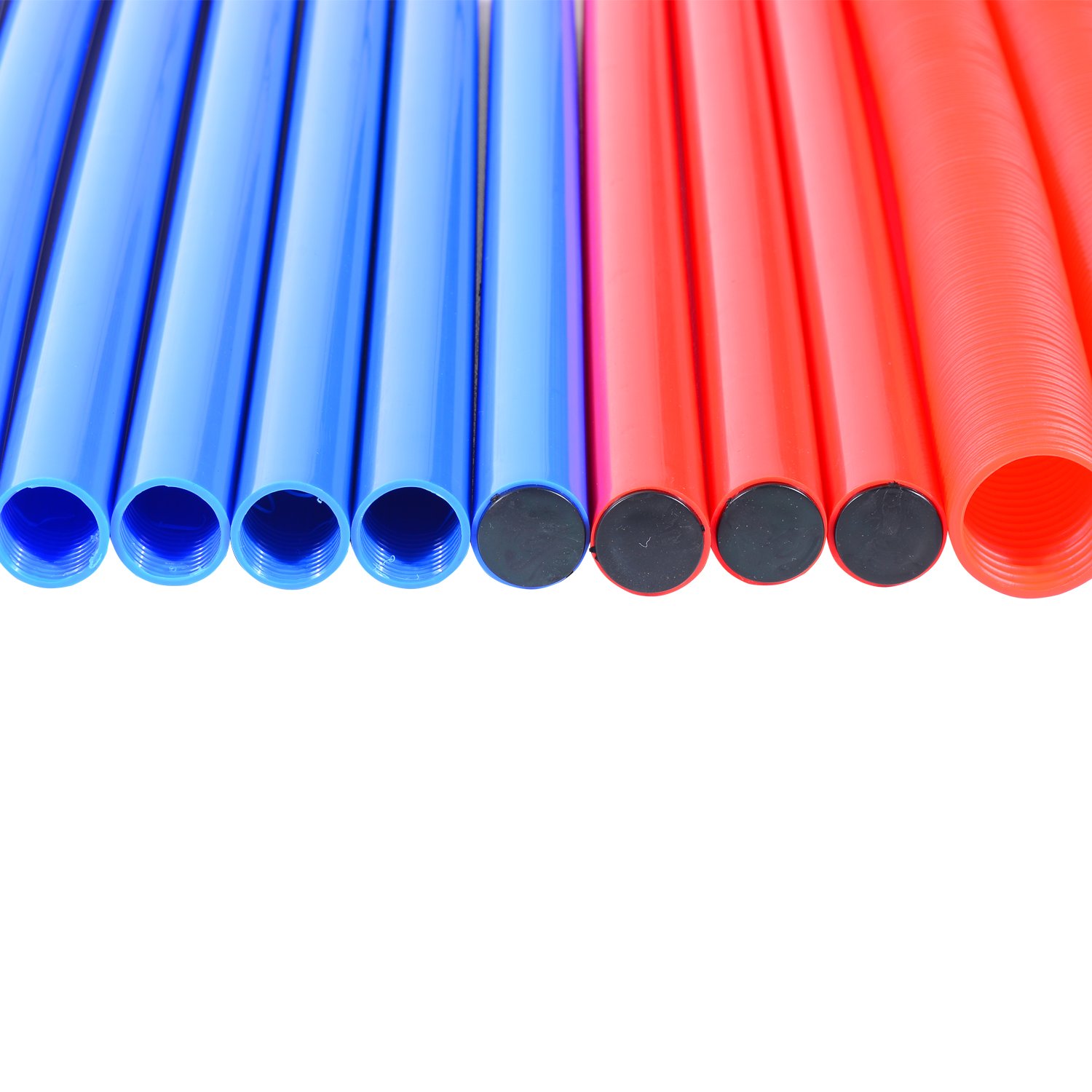 PawHut Agility Sport pour Chiens équipement Complet Obstacles et Entrainement 11 pièces Parcours Agility Chien avec Sac de Transport Acier Rouge et Bleu