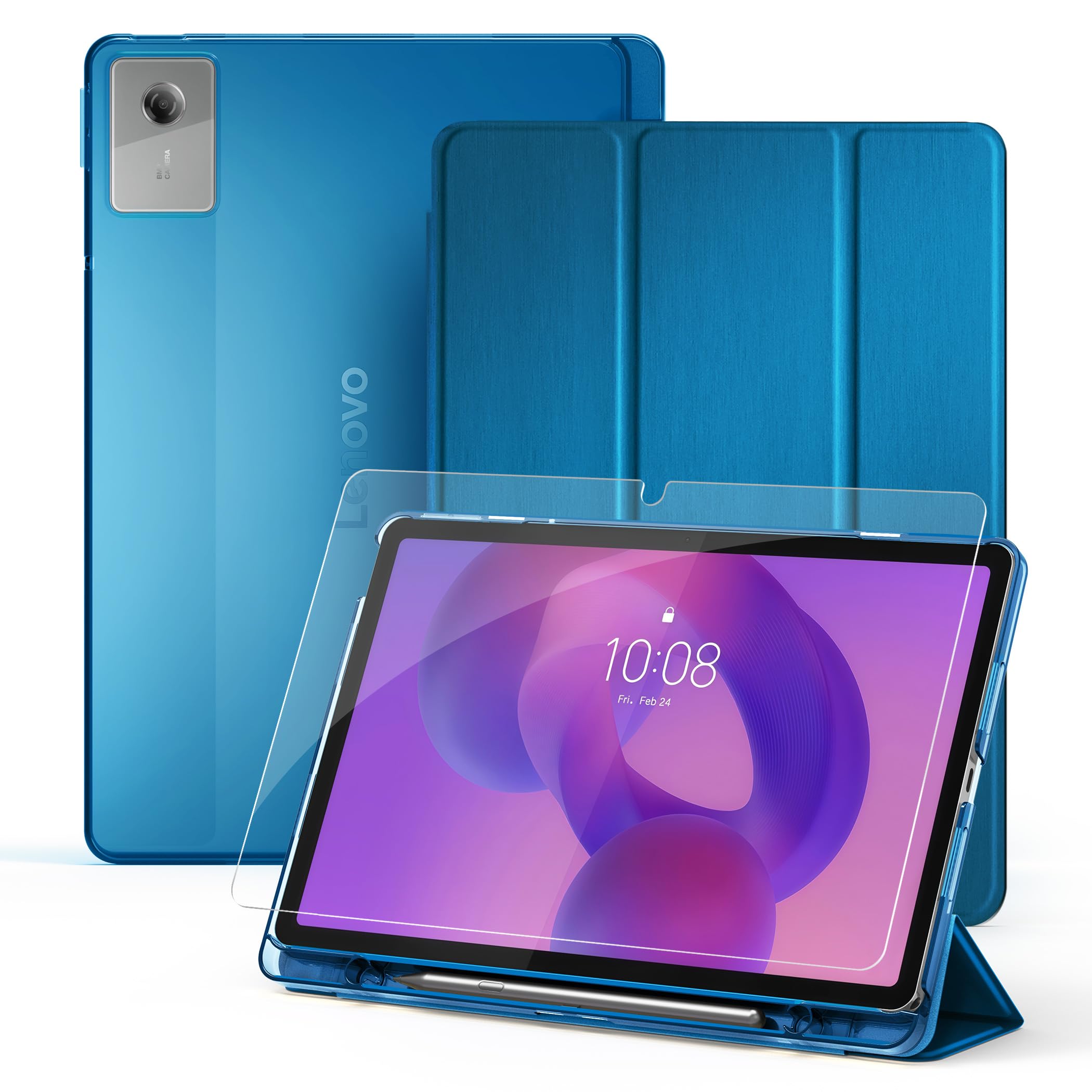 CACOE Funda para Lenovo Idea Tab de 11 pulgadas 2025 con película protectora - Ultra delgada con función de soporte, funda de piel sintética delgada, negra — view 13