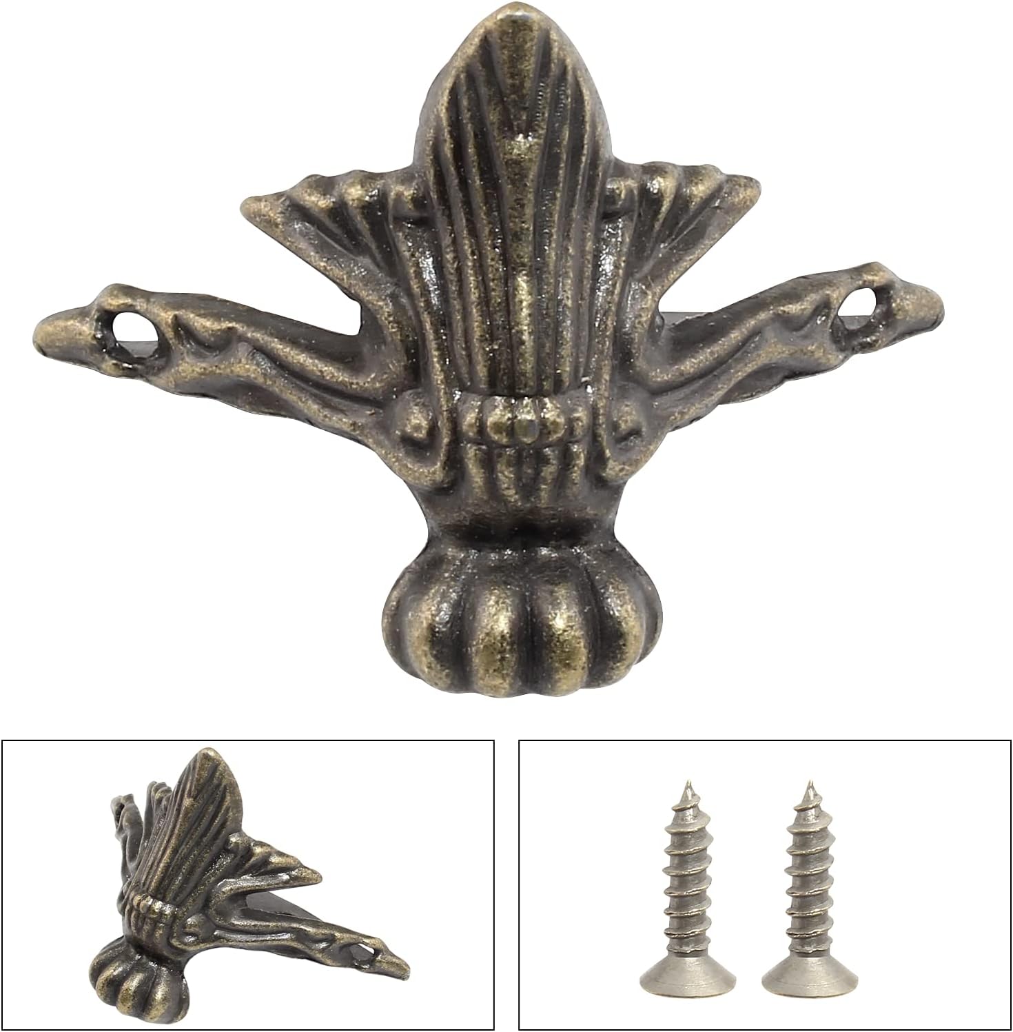 Litoexpe 12pcs Antique Brass Jewelry Box Feet Small image 4