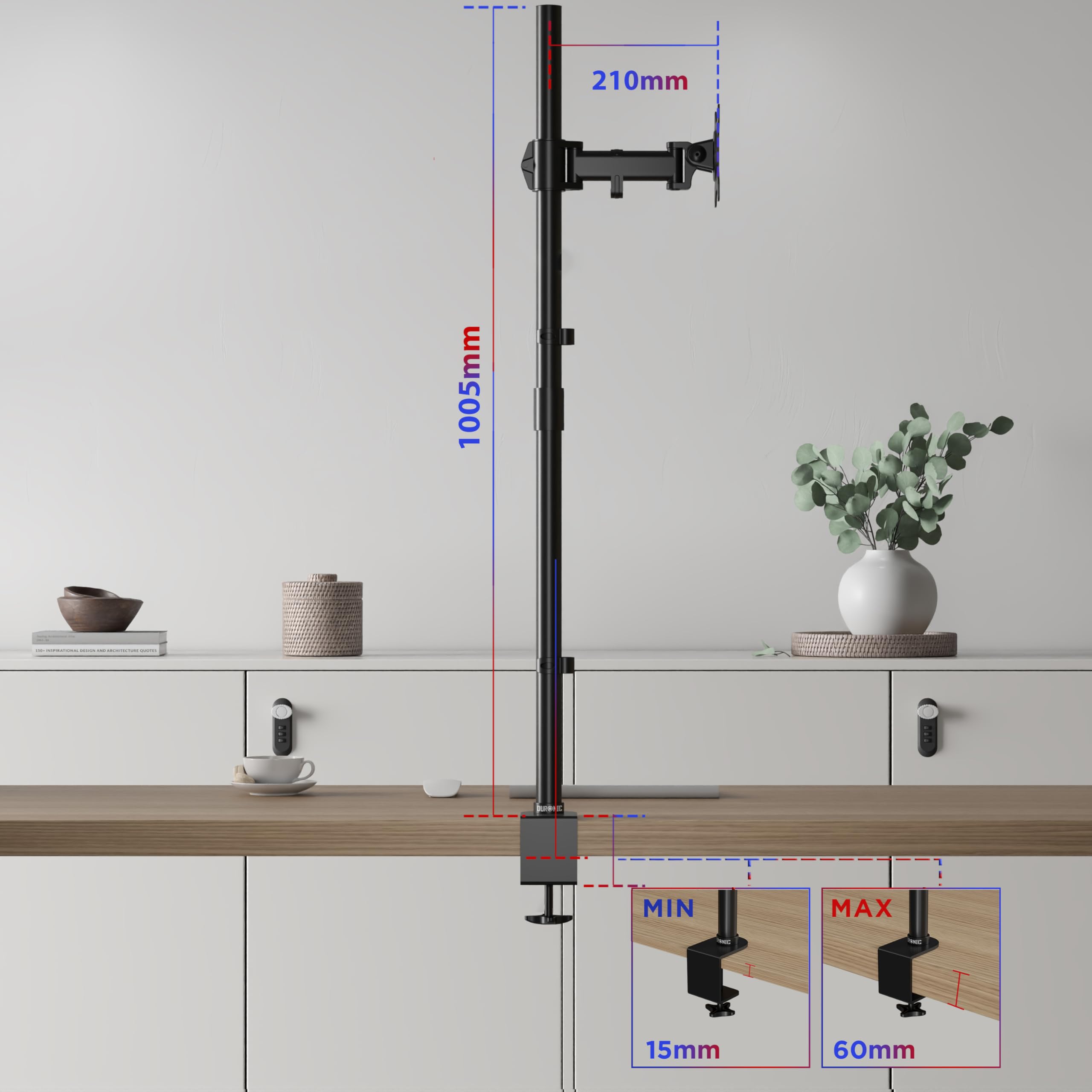 Duronic DMT251X2 BK Brazo para Monitor de 13" a 32" de 8 kg