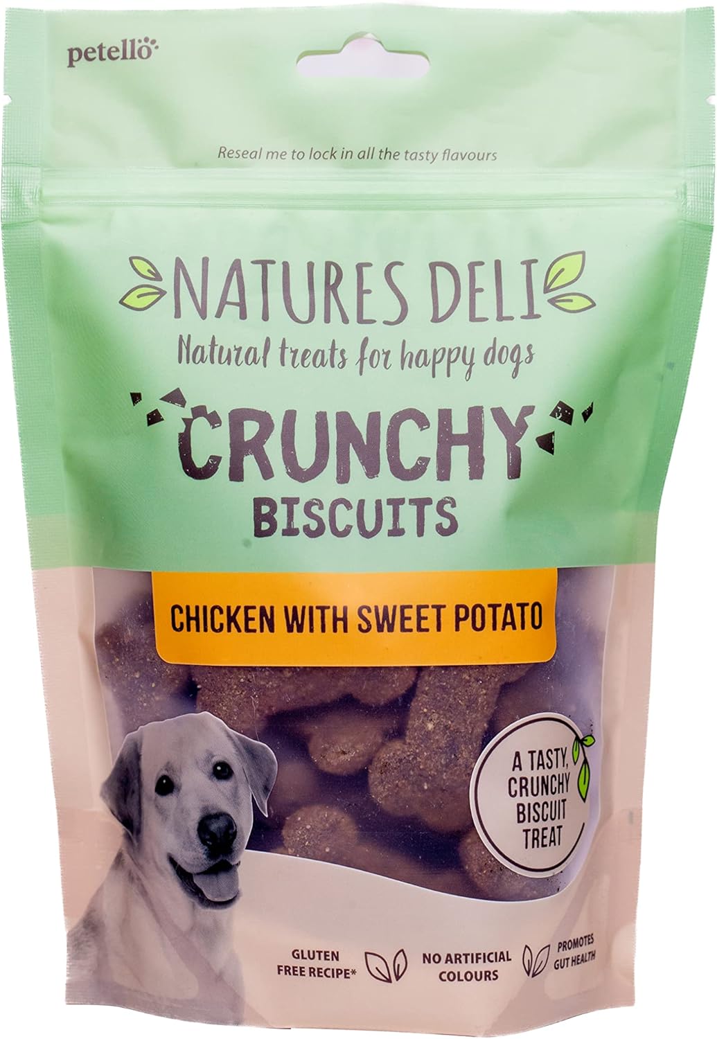 Natures Deli Chicken with Sweet Potato Dog Treats, Crunchy Biscuits for Dogs Gluten Free Low Fat