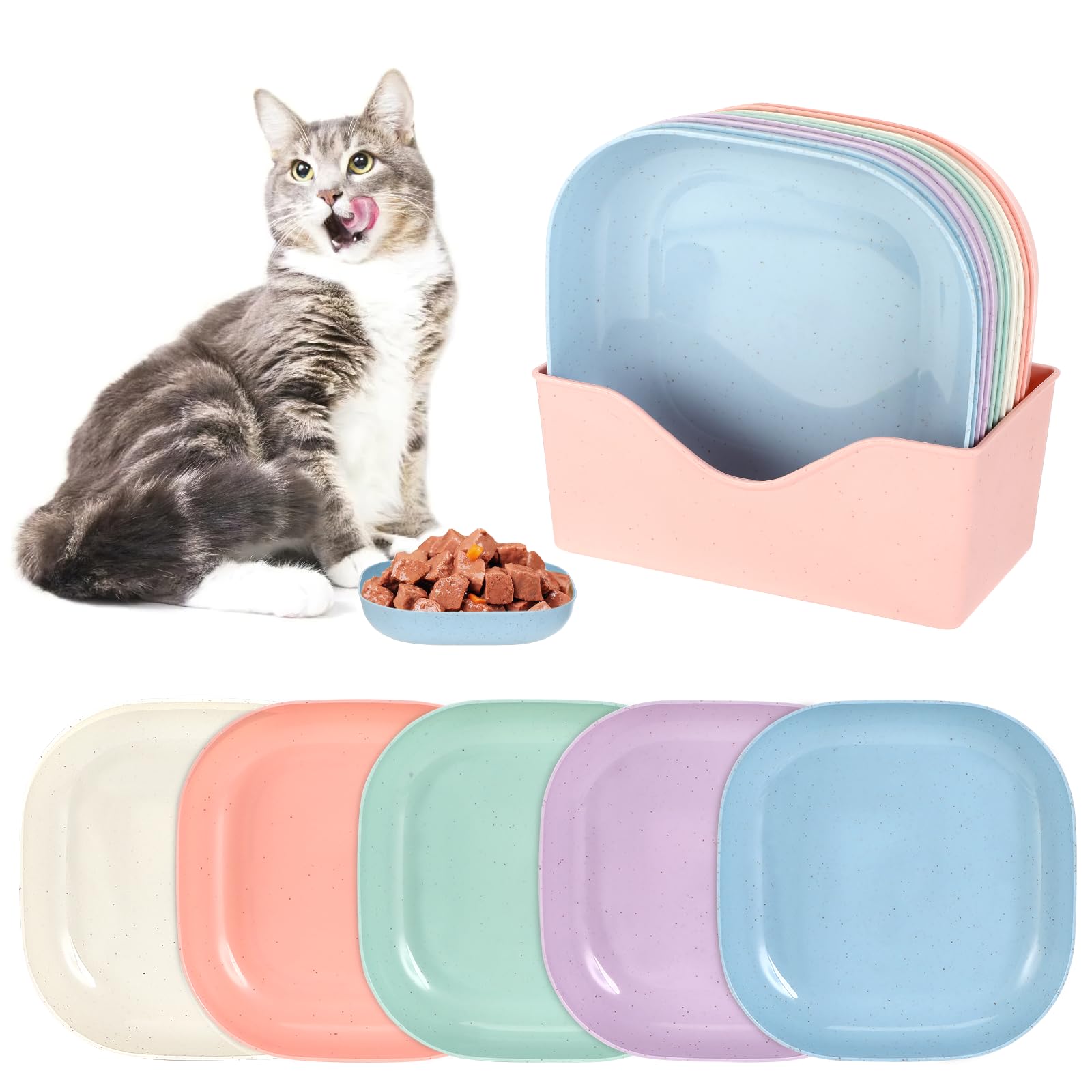 10 stuks kattenbak, platte kattenbak, kattenvoerbak, kattenvoerbak