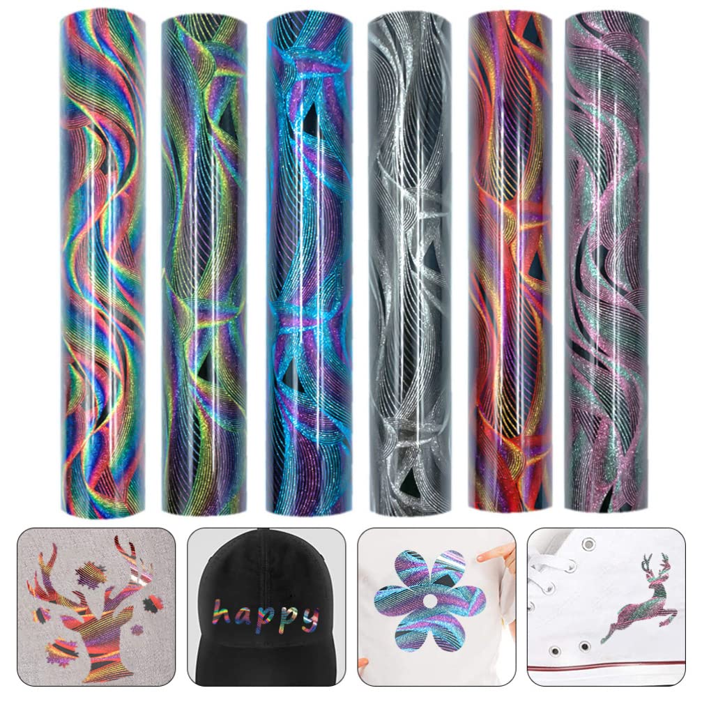 MAGICLULU Pellicola Termoadesiva in Pu 6 Fogli per Decorazione Abbigliamento Fai da Te