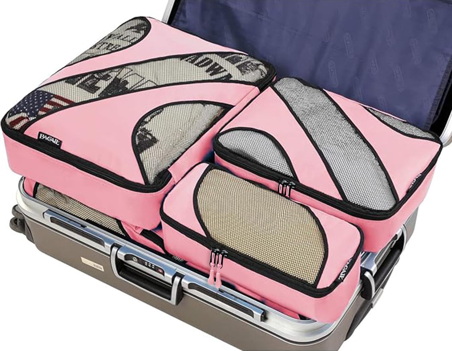 AmBealla Packwürfel-Set, 6-teilig – Leichte Reise-Organizer Für Koffer, Mit Schuhfach & Make-up-Tasche, Wasserabweisend
