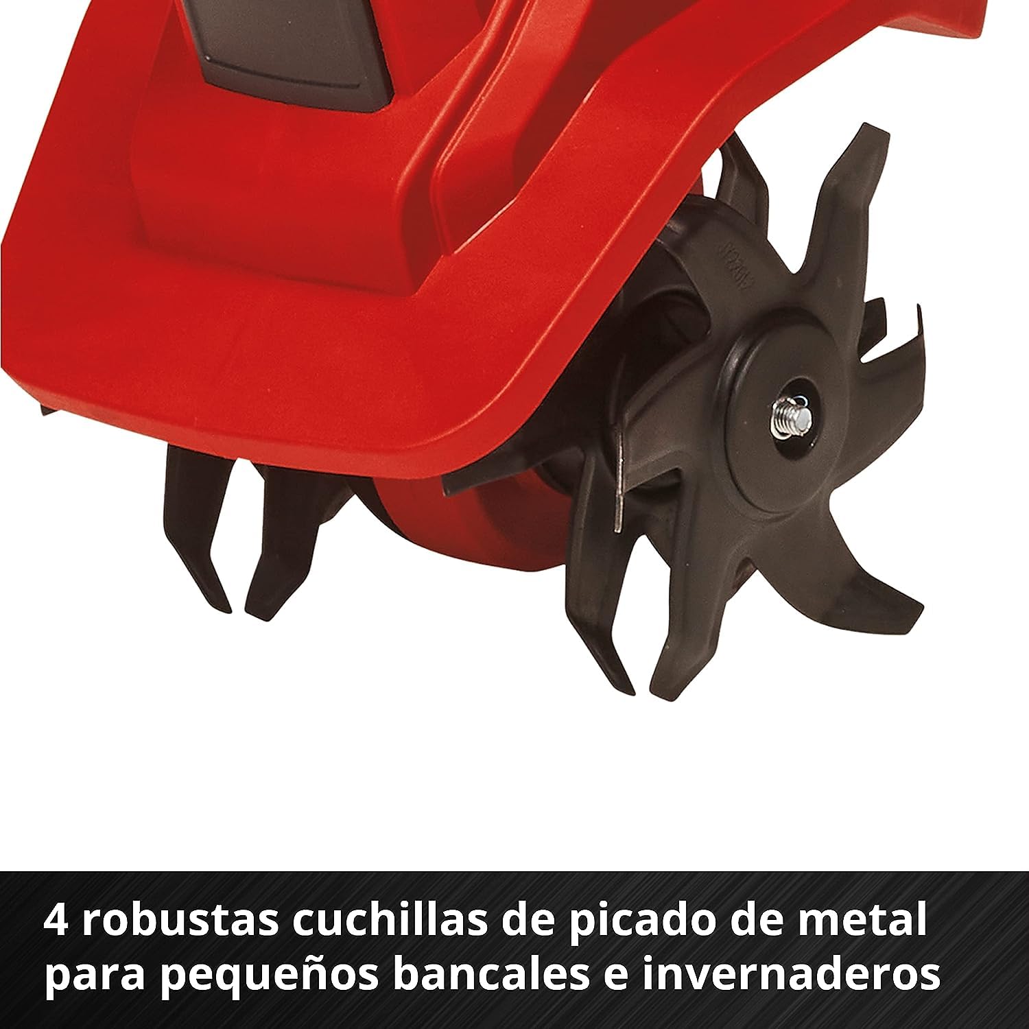 Einhell Motoazada con batería, 18 V, Iones de Li, regulación de Velocidad, Cuchilla escarificadora, Agarre Adicional, sin batería ni Cargador, Color Rojo/Negro