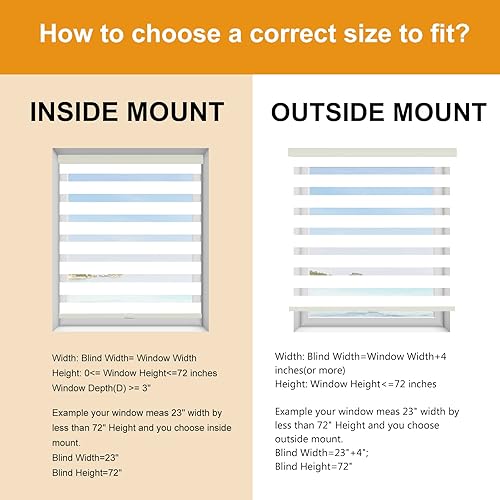 Miniatura 6 de Persilux Persianas sin cordones estilo cebra para ventanas, sin cordones, 35 pulgadas de ancho x 47 pulgadas de alto, control de luz de doble capa
