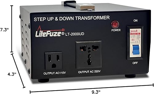 Miniatura 10 de LiteFuze Convertidor de voltaje de 2000 vatios transformador escalonado hacia arribaabajo - Convertidor de potencia de 110 V a 220 V220 V a 110 V -