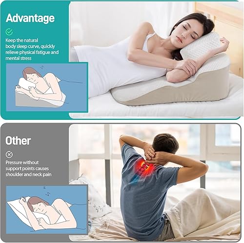 Miniatura 6 de Daneey Almohada de cuña para personas que duermen de lado con agujero para el brazo, almohada ajustable en forma de U para adultos, alivia el