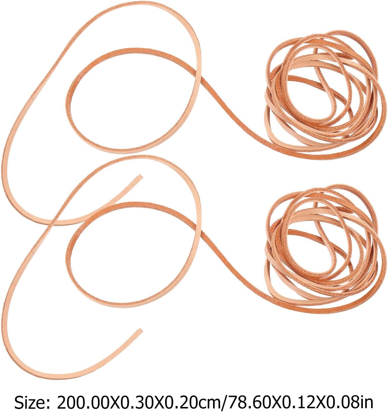 2 Packs 2-Meter DIY Cowhide Rope 3Mm Khaki Leather Cord for Bracelet Necklace Jewelry Making and Beading Crafts