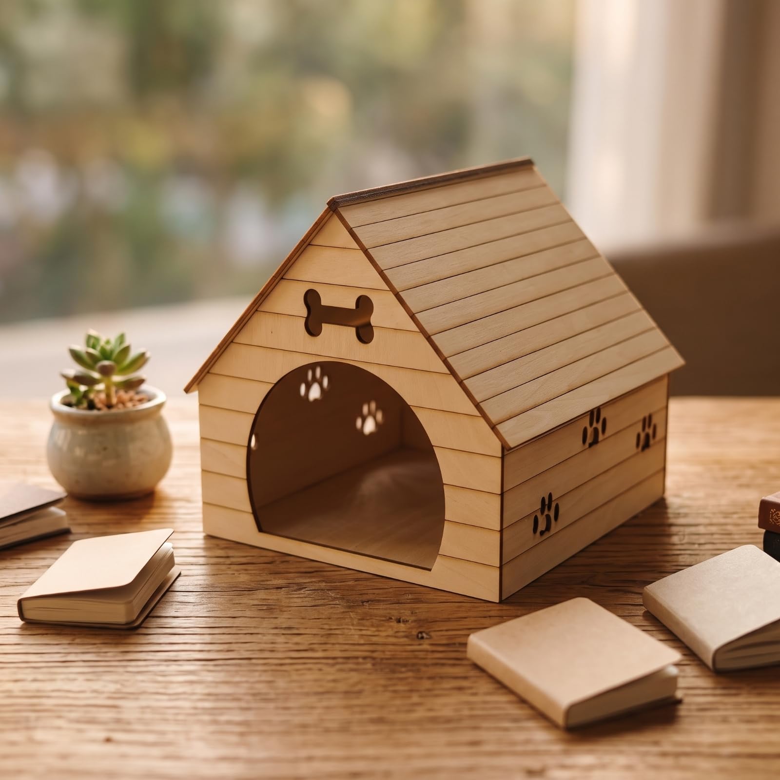 Amazon.co.jp: Jinhxofs ドールハウス用犬小屋 装飾用 木製ドッグ