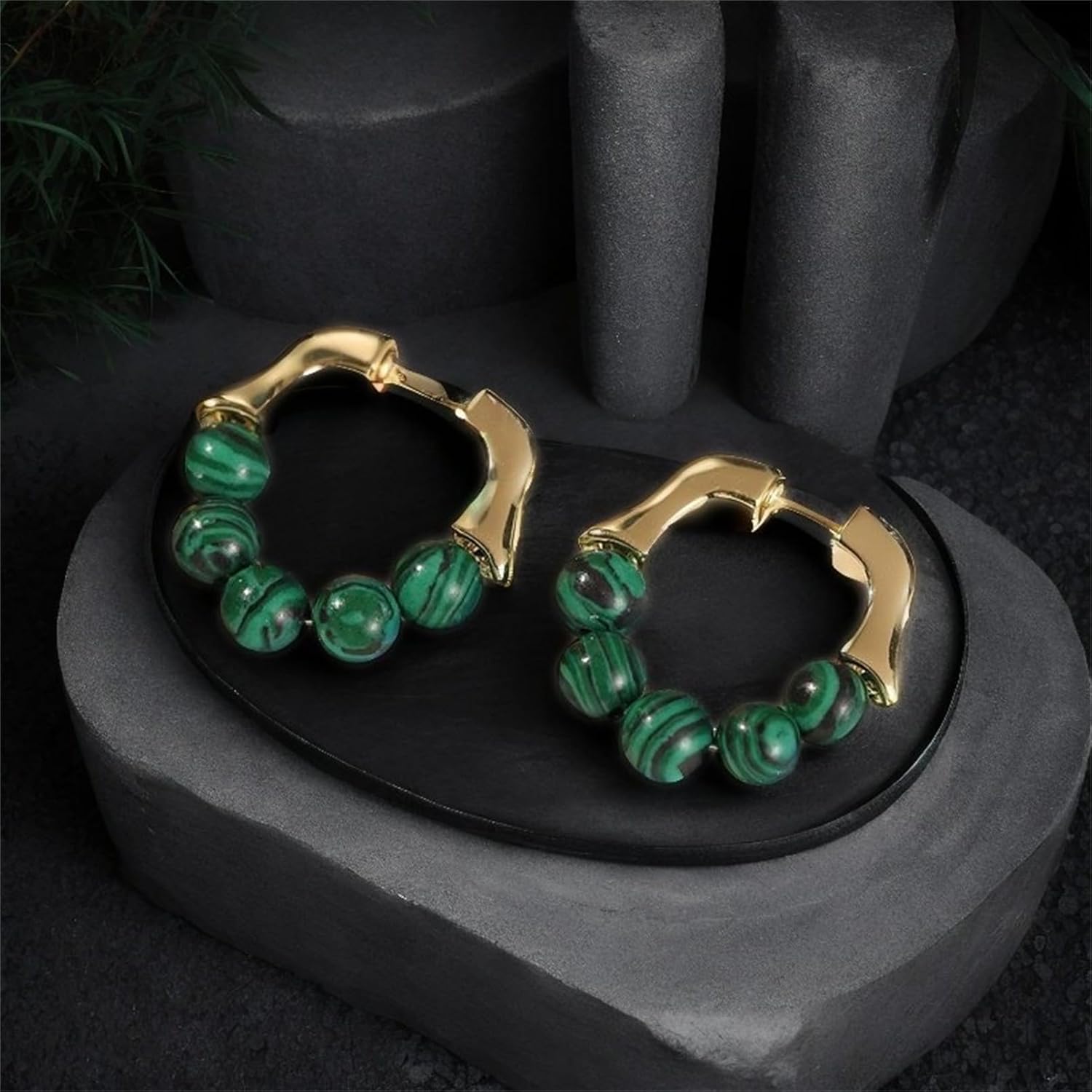 Bohemian Bead Hoop Earrings for Women Handmade Round Turquoise Earrings 14K Gold Plated Huggie Earring Holiday Reiki Jewelry Gift - Image 8