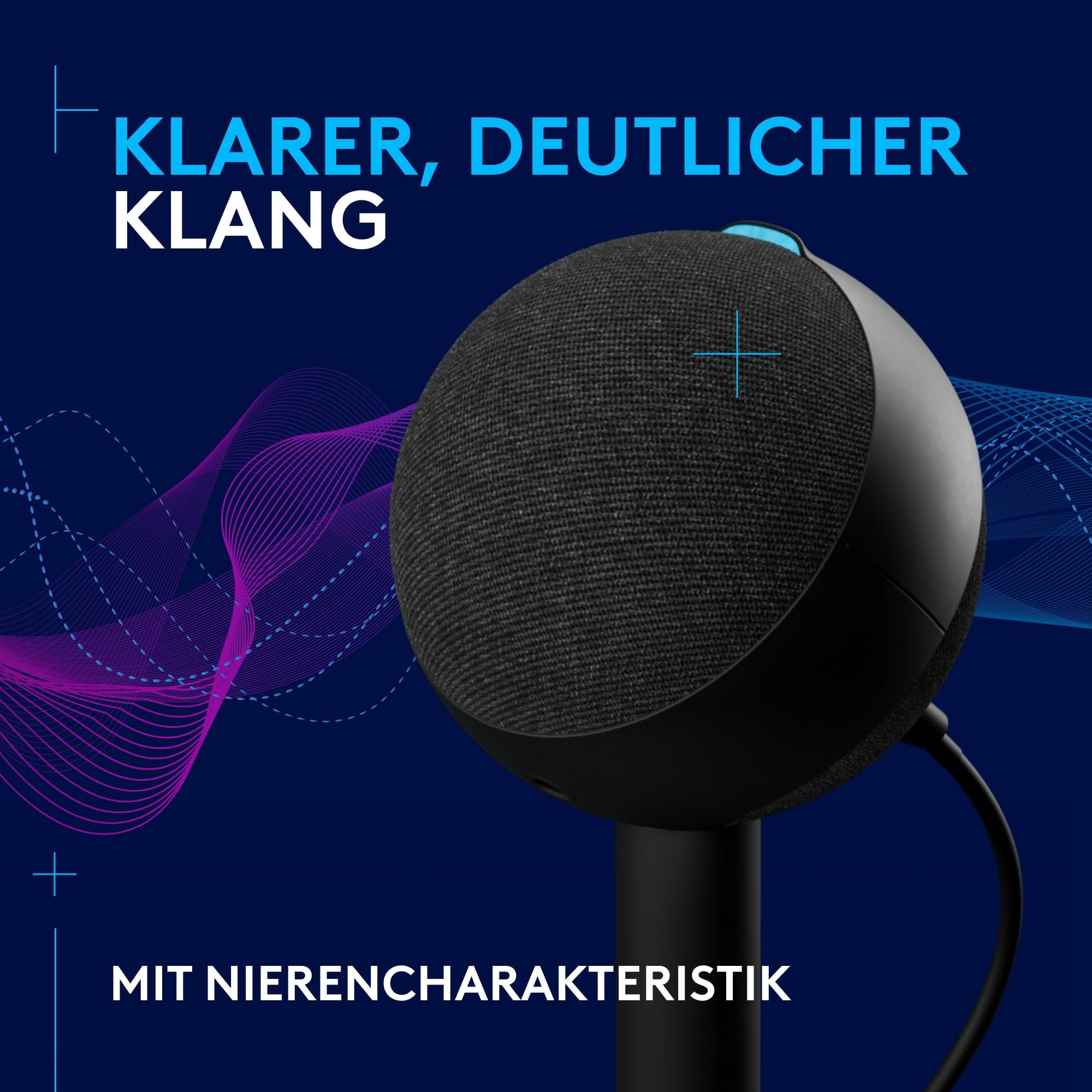 Logitech G Yeti Orb Gaming-Kondensatormikrofon mit RGB und LIGHTSYNC, USB-Mikrofon, Niere, Plug-and-Play für PC/Mac – Schwarz