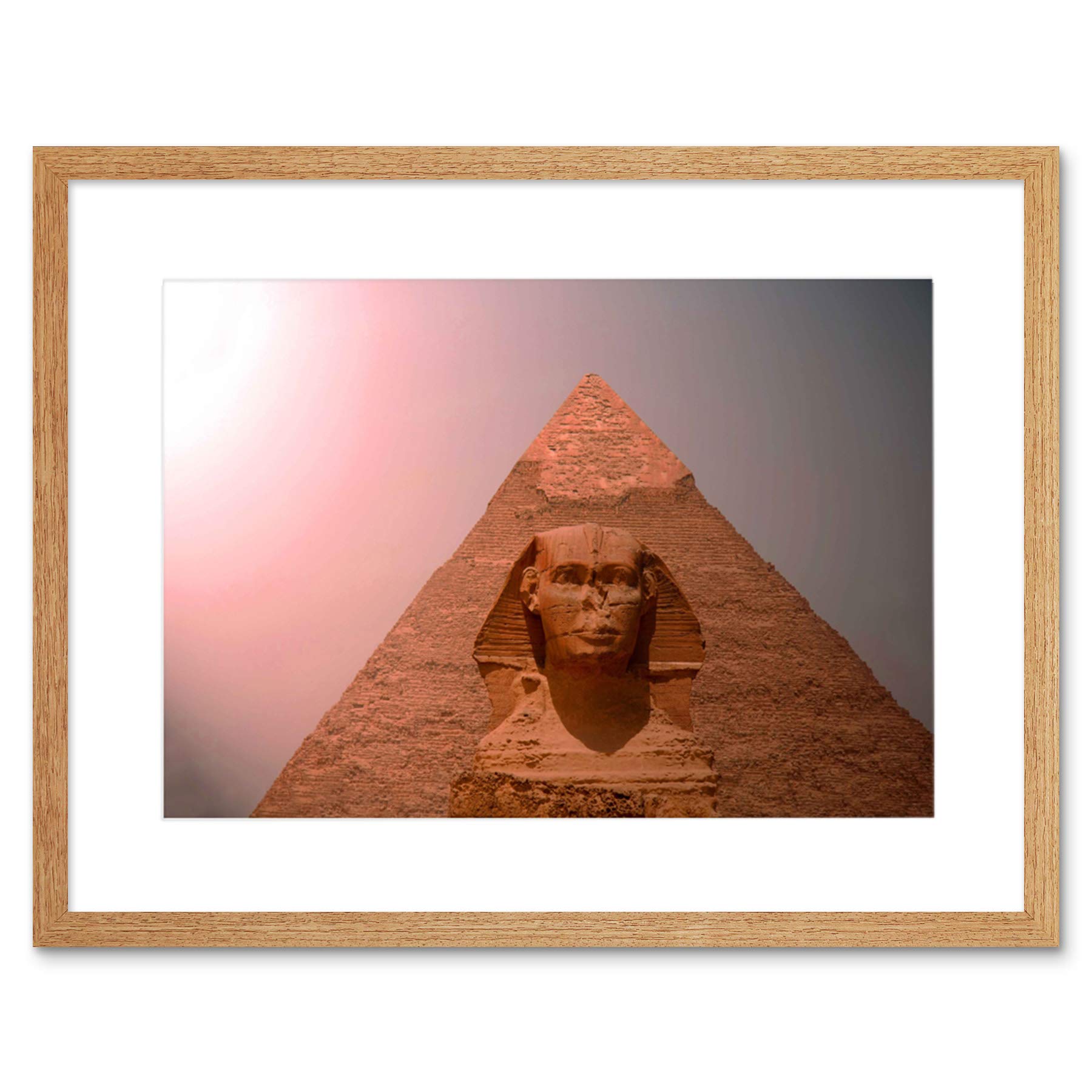 Wee Blue Coo Photo Landmark Sphinx Face On Khafre Pyramid Ancient Egypt Framed Wall Art Print