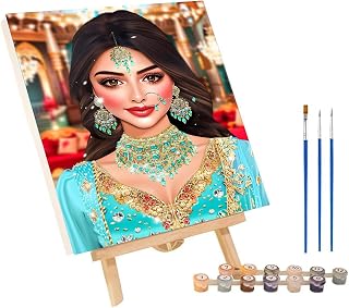 Woman Paint by Numbers Kit for Adults Sexy Paint by Numbers on Canvas, DIY Arts and Crafts for Adults, Hobbies for Women with Painting Acrylic and Brushes, Room Decor and Wall Art Gifts 8x12in X-8899
