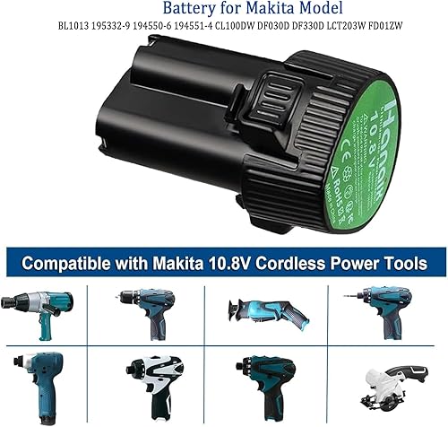 Miniatura 3 de Paquete de 2 baterías de repuesto de 3.5Ah para Makita 10.8V-12V Max BL1014 BL1013 DF030D DF330D FD01ZW LCT203W CL100DW 194550-6 194551-4 195332-9