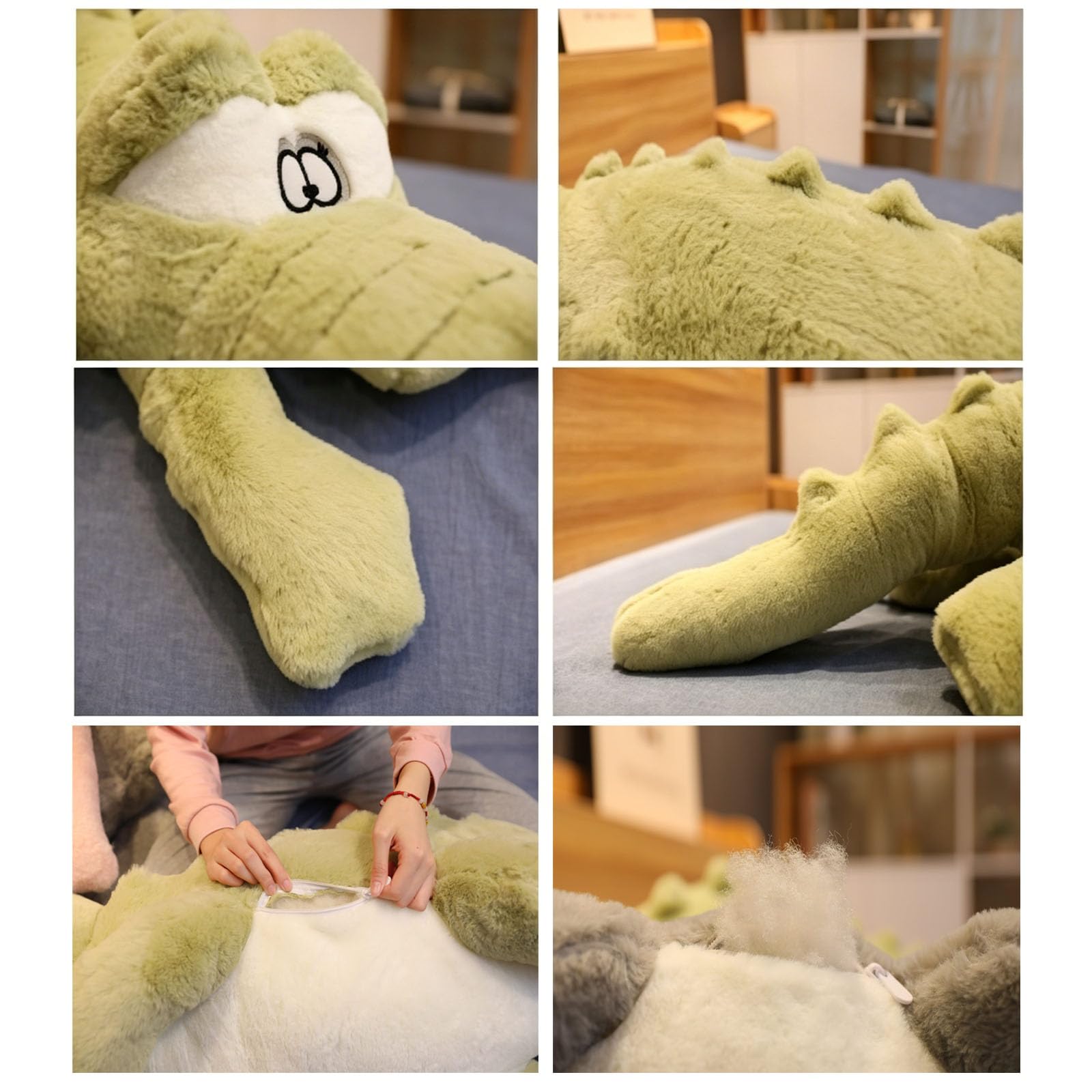 Riesen Krokodil Kuscheltier XXL, Weich Groß Krokodil Stofftier Plüschtier, Krokodil Spielzeug Kissen zum Kuscheln & Spielen, Krokodil Plüsch Kissen, Geschenk für Kinder Jungen Mädchen (120cm,Rosa)