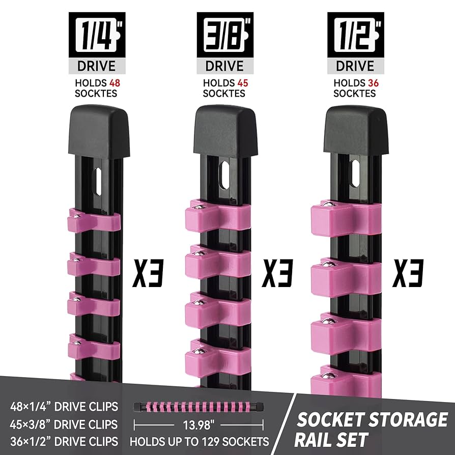 aco♡ Reniteco Socket Organizer Drive ABS Tools - Yellow Socket