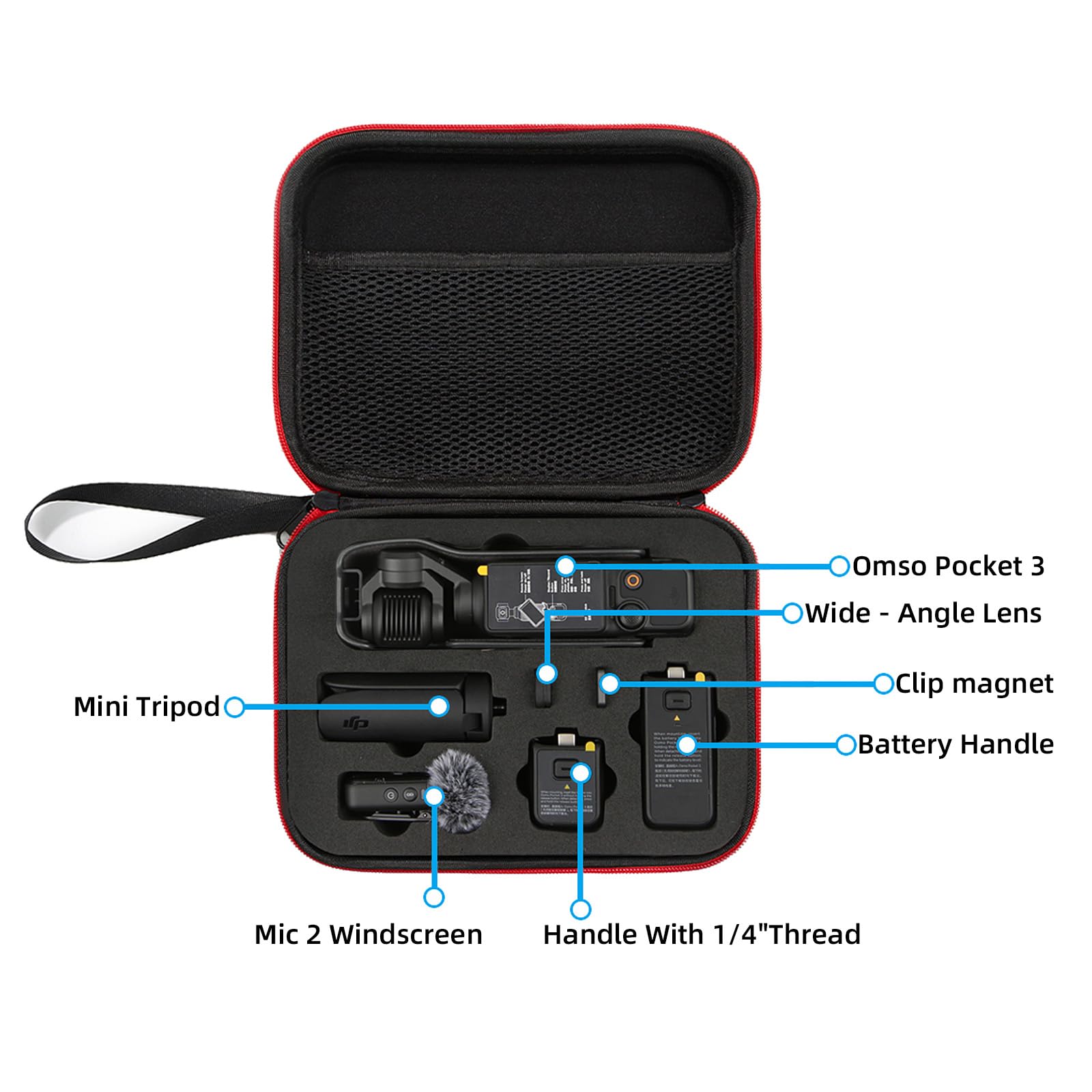 Torba do Przenoszenia DJI Osmo Pocket 3 - Twarda Obudowa, Kompaktowe Etui Ochronne, Przenośne Pudełko do Przechowywania dla Creator Combo i Akcesoriów, Czarny Organizer