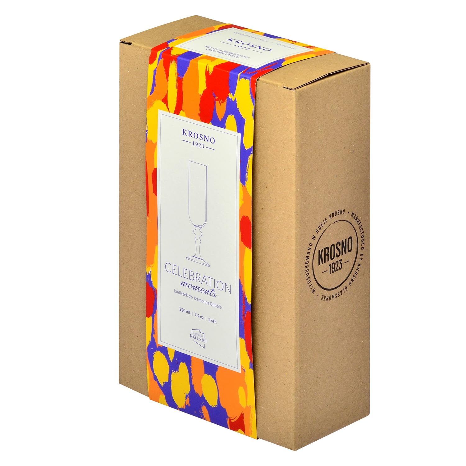 Krosno Flûtes à Champagne Lot de 2, 220 ml, Pied Rose, Collection Bubble | Celebration Moments, Verres à prosecco, vin pétillant, cocktail, Cristal sans plomb, Compatibles lave-vaisselle, Idée cadeau