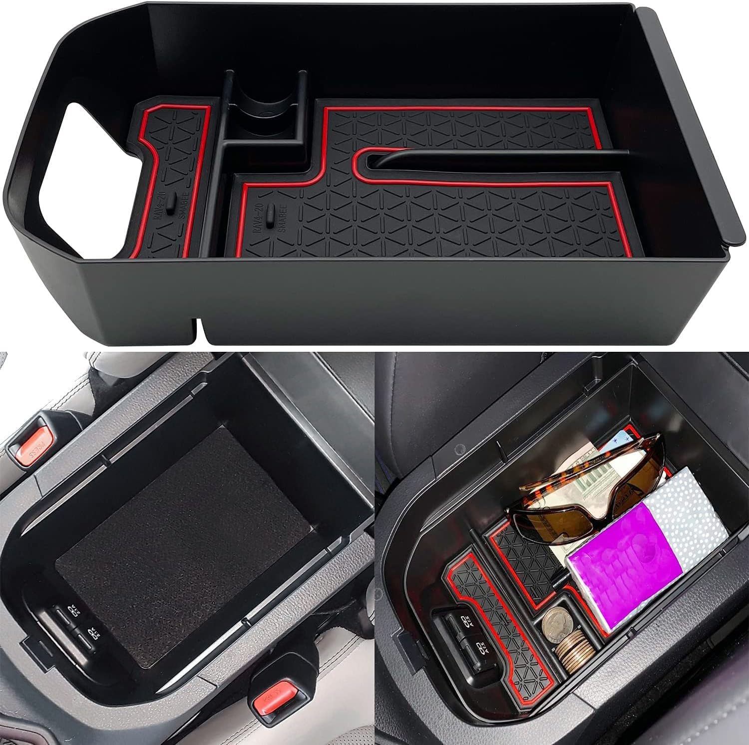 Compatible with Toyota RAV4 Accessories Center Console Organizer Fits for RAV4 2019 2020 2021 2022 2023 2024 2025 RAV4 Prime 2021-2025