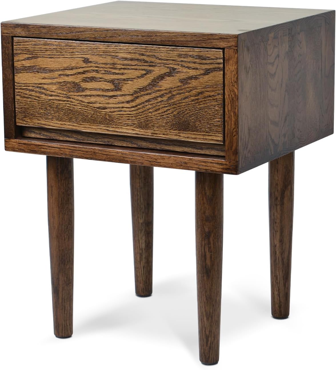 Amazon.com: Nightstand, Solid Wood Small End Table w/2 Drawers, Modern ...