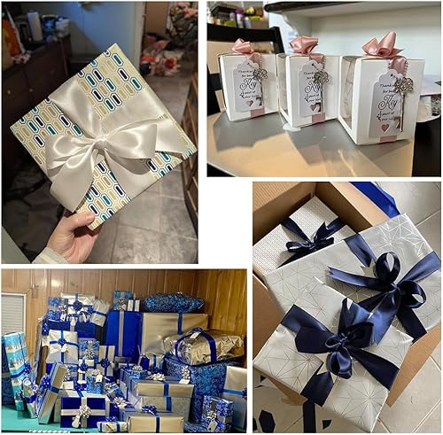 Miniatura 3 de Cinta rosa de 38 pulgadas de ancho y 25 yardas de largo, adecuada para manualidades, coronas, decoraciones de fiesta de boda, Navidad, lazos para el