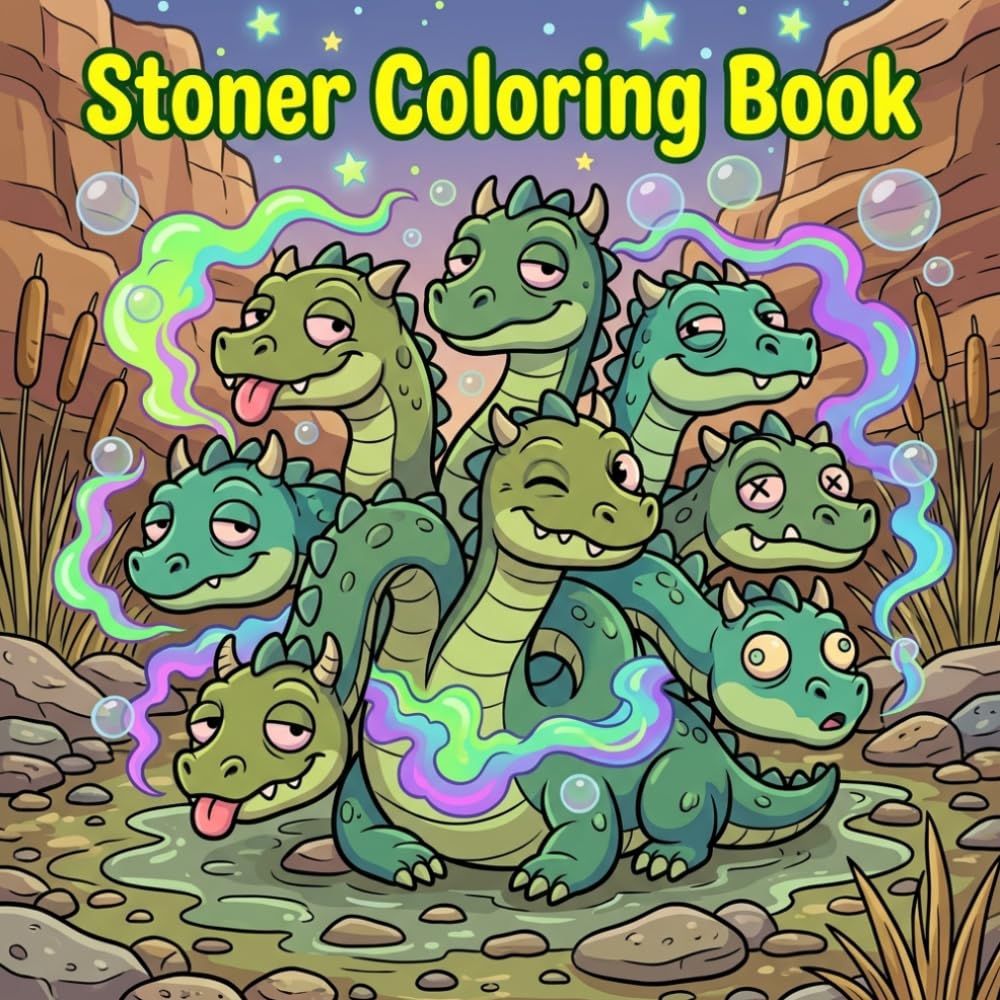 Stoner Coloring Book: 50 Spooky Horror Halloween Coloring Pages Funny Chibi Monsters, Creepy Cute Creatures, Trippy Retro Psychedelic Cartoon Art for ... Stress Relief Relaxation Mindfulness Anxiety
