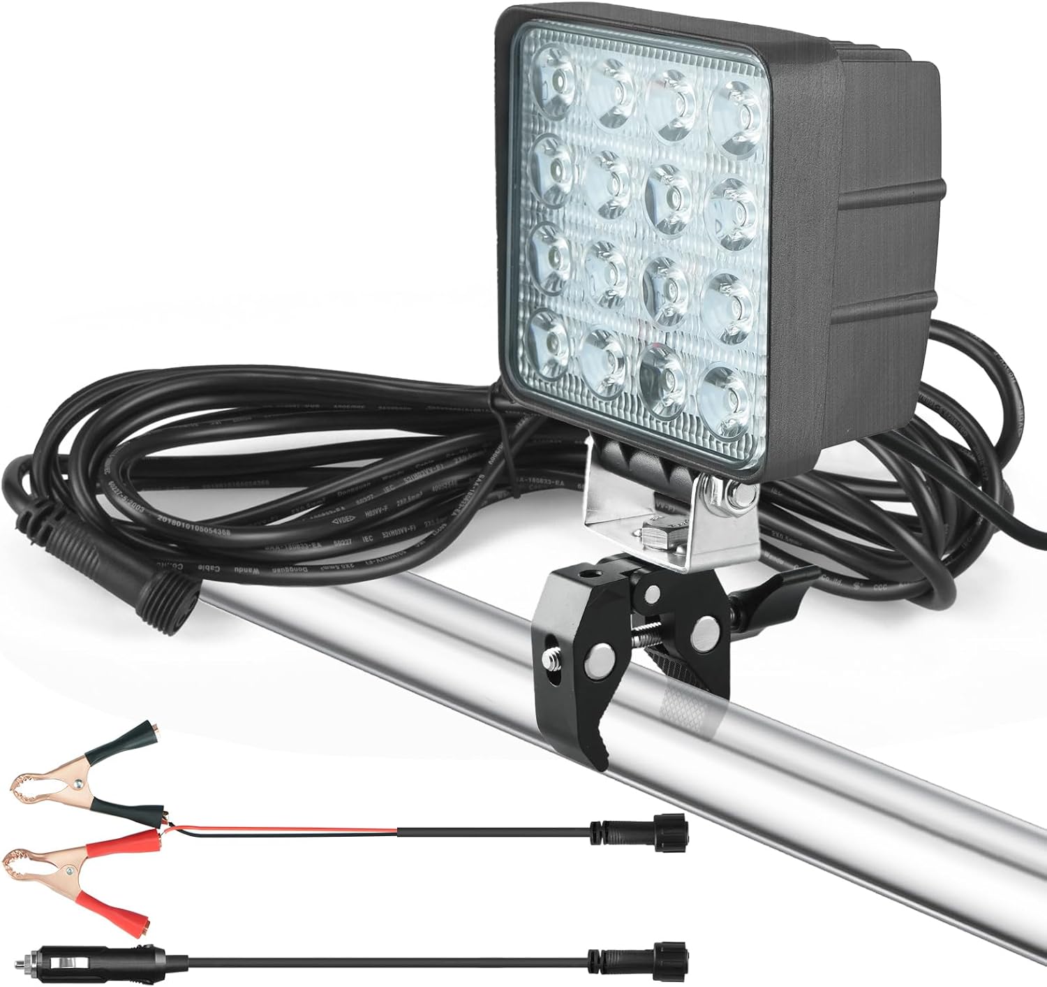 Boat Docking Headlights with Clamp Led Pod Lights 40W 6000K 12V Above Water Flood Marine Led for Kayak Bass Jon Fishing Boat Spreader Light T-top Deck Driving Stern Lights Truck Light