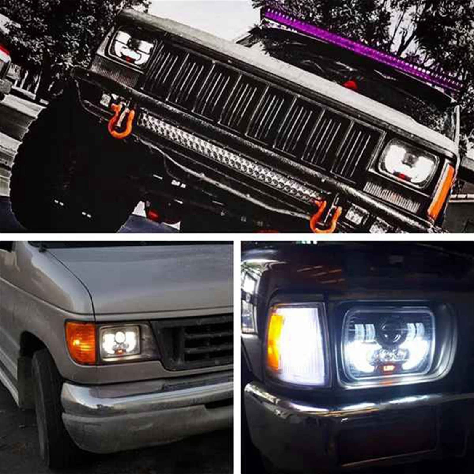 2PCS 7 Pollici Piazza Daytime Corsa E Jogging Luce Auto Moto Faro Anteriore DRL High Low Beam Flood Faretti HA CONDOTTO LA Luce Del Lavoro