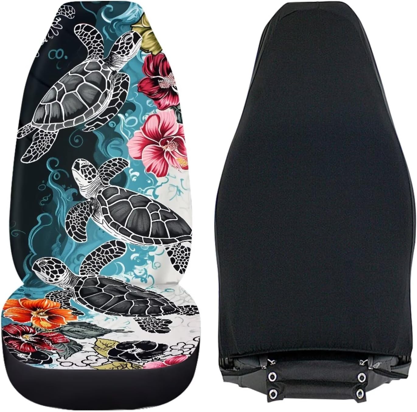 Hawaii Sea Turtle Print Car Seat Covers for Women Men Non-Slip Automobile Seat Covers Mats Pads for SUV Truck Van Chairs Front Seat Cushion Car Interior Protection