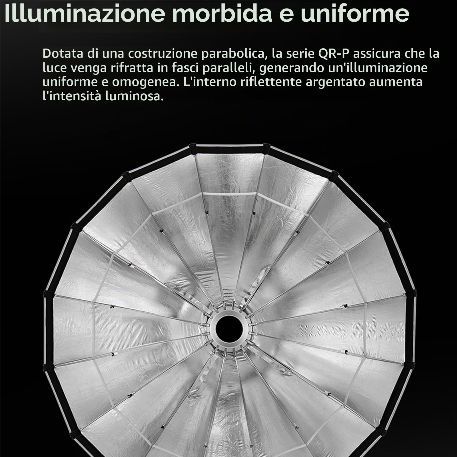GODOX QR-P70T 70cm Softbox Parabolico con Griglia a Nido d’Ape | Montaggio e Smontaggio Rapido, Bowens Mount, Soft Box per Studio Light SL60W SL100D SK400III-V MS300-V SL300RF LE200D