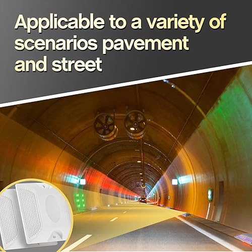 Miniatura 6 de Dunzy 30 reflectores de carretera de 4 x 4 pulgadas, marcadores de poste de asfalto y pavimento de calle, marcadores reflectantes para calzada,