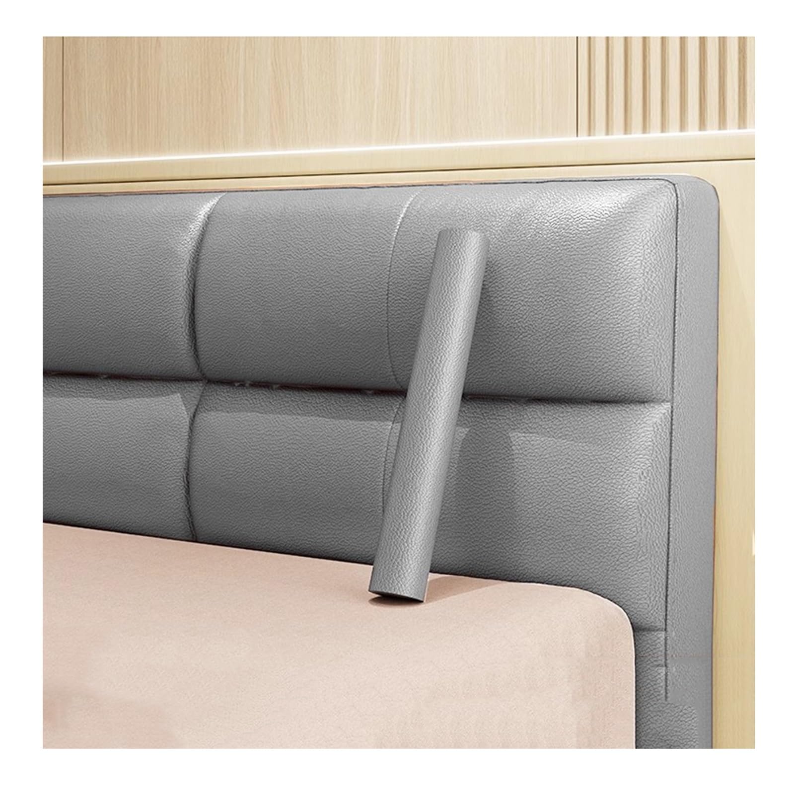 Cuero Adhesivo Parche De Reparación De Cuero Gris Para El Lado De La Cama, Kit De Parches De Cinta Cortable De Refinador Autoadhesivo Grande Para Muebles De Asientos De Coche De Sofá(500x50cm)