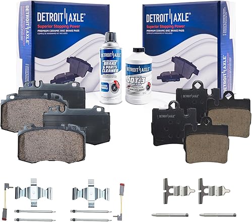 Miniatura 125 de Detroit Axle - Kit de freno para pastillas de freno de cerámica Ford Mustang Base GT 2000 2001 2002 2003 con repuesto de hardware delantero y trasero